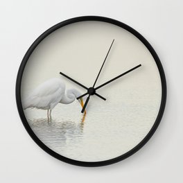 Egret Finds Himself Wall Clock