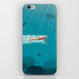 Comfort Zone iPhone Skin | Illustration, Ocean, Confidence, Curated, Swimming, Competition, Surrealism, Challenge, Sea, Comfort 