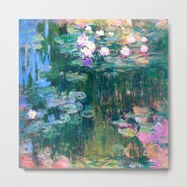 water lilies : Monet Metal Print | Monet, Colorful, Nature, Flowers, Purevintagelove, Impressionism, Monetframedart, Painting, Digital, Pop Art 