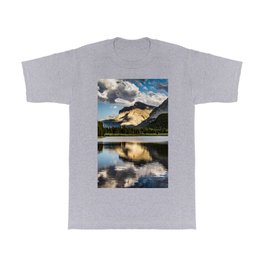 Tranquil Mountain Reflection Fishercap Lake Dark Autumn Mood Relaxing Woodland Forest Mountain Image T Shirt | Cute Country Photos, Picture Of Landscape, Colorful Home Decor, The Abstract Minimal, College Dorm Artwork, Girls Guys Apartment, Modern Vintage Style, Peaceful Bedroom Art, Farm House Aesthetic, Indie Bohemian Boho 
