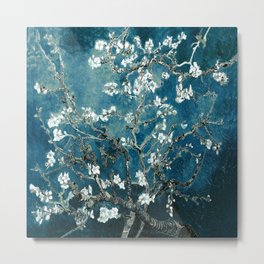 Van Gogh Almond Blossoms : Dark Teal Metal Print | Vincentvangogh, Purevintagelove, Vintage, Flowers, Nursery, Landscape, Vangogh, Nature, Impressionism, Teal 