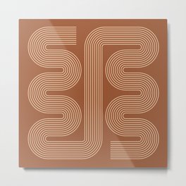 Geometric Lines in Terracotta and Beige 76 (Mid century Midern Rainbow Abstract) Metal Print | Summer, Abstract, Terracotta, Rainbow, Classy, Geometric, Graphicdesign, Bold, Curve, Midcentury 