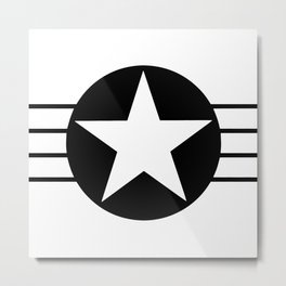 Black And White Star Metal Print | Circle, Shape, Black and White, Graphic, Starshaped, Star, Round, Retro, Simple, Symbol 