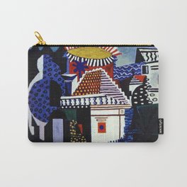Pablo Picasso - South of France, seaside coastal town in blue Paysage de Juan-les-Pins cubism surrealist landscape painting wall and home decor Carry-All Pouch | Towns, Juanlespins, Marseilles, Paintings, Sainttropez, Spain, Seaside, Coastal, Painting, Cannes 
