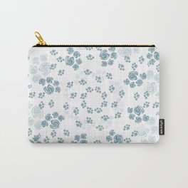 teal roses pattern  Carry-All Pouch | Pattern, Digital, Modern, Scandinavian, Beachhouse, Pastelteal, Drawing, Roses 