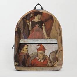 Pablo Picasso - Family of Saltimbanques Backpack | Children, Costumes, Red, Brown, Artprint, Isolated, Poster, Illustration, Roseperiod, Deserted 