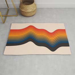Highs and Lows Rug | Vintagerainbow, Rainbowstripes, Graphicdesign, Stripes, 70Sposter, Curated, 70Srainbow, Digital, Retrorainbow, Retroposter 