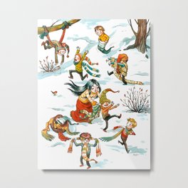 Snow White and the Seven Dwarfs Metal Print | Funny, Children, Illustration 