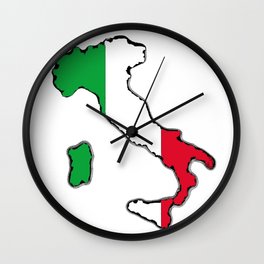 Italy Map with Italian Flag Wall Clock | Graphicdesign, Italian, Flags, Pompeii, Rome, Alfaromeo, Havocgirl, Maps, Mediterranean, Michaelangelo 