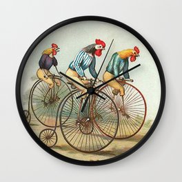 Vintage Rooster bike race Wall Clock | Rooster, Race, Drawing, Chicken, Bike, Cockeral, Pastel, Ink Pen, Colored Pencil 