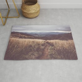 Bieszczady Mountains - Landscape and Nature Photography Rug | Path, Outdoors, Hills, Travel, Sky, Mountains, Trail, Photo, Nature, Autumn 
