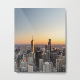 Golden Light Over Chicago Metal Print | City, Chicago, Building, Summer, Michigan, Cityscape, Sky, Skyline, Usa, Sunset 