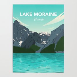 Lake Moraine Canada Banff National Park Poster