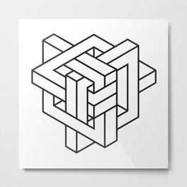 3D Maze Metal Print | Graphite, Typography, Comic, Graphicdesign, Maze, Digital, Vector, 3D, Pop Art, Black And White 