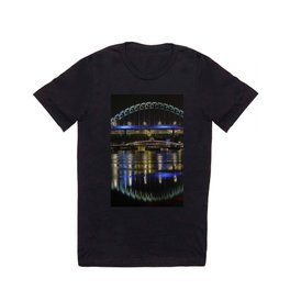 Newcastle upon Tyne at night T Shirt | Newcastle, River, Black, Reflections, England, Color, Gateshead, Northeast, Digital, Outdoors 