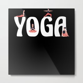 Yoga Design For Yoga Fans Metal Print | Feel, Strong, Kay, Spiritual, Graphicdesign, Lady, Perfect, Design, Lover, Retro 