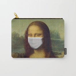 Mona Lisa with Respirator Mask Carry-All Pouch | Famous, Monalisa, Mask, Quarantine, Art, Leonardo, Virus, Epidemic, Pathogen, Disease 