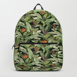 Boho Jungle Style Green Forest Pattern Illustration Backpack | Mural, Bohemian, Wallart, Palmtree, Green, Nature, Cool, Tropical, Hippie, Tree 