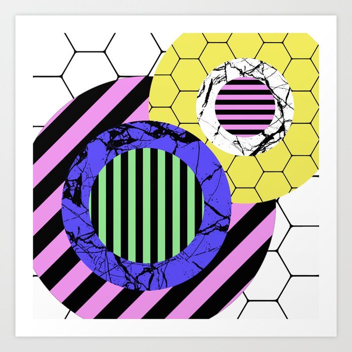 Stripes Marble Hex Random Eclectic Geometric Abstract
