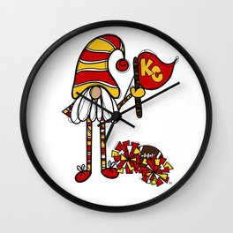 kansas city football gnome  Wall Clock