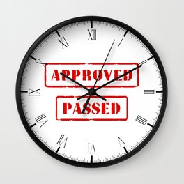 Approved and Passed Wall Clock | Illustration, Abstract, Graphic Design 