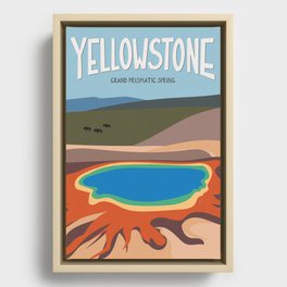 Grand Prismatic Spring, Yellowstone National Park, Wyoming Travel Poster Framed Canvas