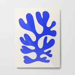 Electrik: Matisse Color Series III | Mid-Century Edition Metal Print | Leaf, Boho, Blue, Plant, Matisse, Leaves, Shapes, Vintage, Botanical, Retro 