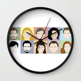 Once Upon A Cast Wall Clock | Emiliederavin, Ginnifergoodwin, Robertcarlyle, Digital, Painting, Seanmaguire, Lanaparrilla, Joshdallas, Rebeccamader, Ouat 