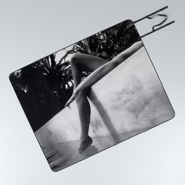 Dip your toes into the water, female form black and white photography - photographs Picnic Blanket