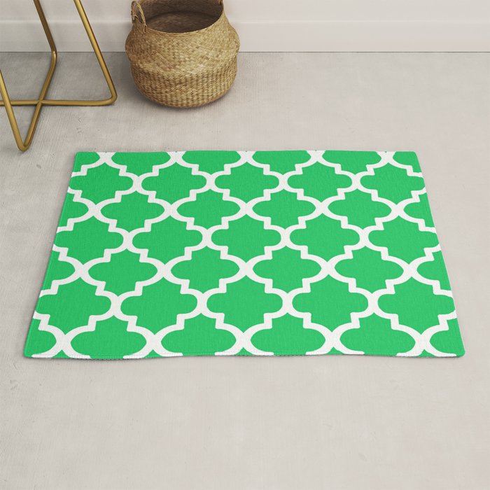 Arabesque Architecture Pattern In Zen Green Rug by taiche | Society6