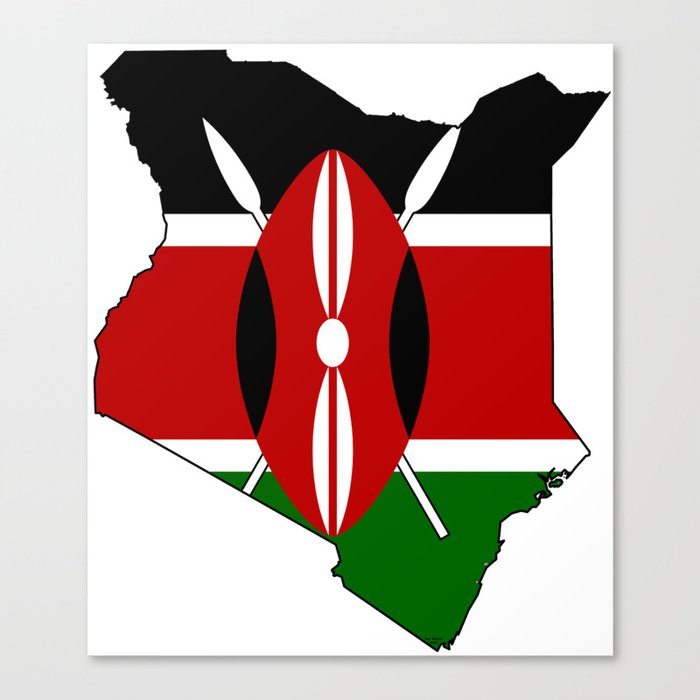 Kenya Map With Kenyan Flag Canvas Print By Havocgirl Society6