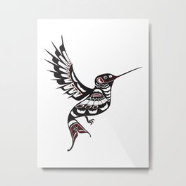 Pacific Northwest Hummingbird coastal formline art colibri Metal Print | Haida, Tlingit, Formline, Salish, Hummingbord, Pnw, Britishcolumbia, Graphicdesign, Washington, Alaska 