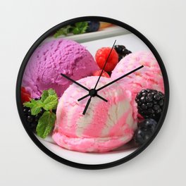 Ice Cream Wall Clock | Food, Light, Sweet, Kitsch, Ice, Pink, Blue, Sugar, Painting, Chocolate 