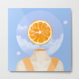 This sour inside you Metal Print | Collageart, Abstract, Orangevitaminc, Collage, Clouds, Montage, Analogcollage, Orange, Surrel, Digital 