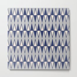 Mid Century Modern Diamond Pattern Blue and Gray 232 Metal Print | Geometric, Diamond, Spaceage, Modernism, Blue, Vintage, Midcenturymodern, Pattern, Grey, Eamesera 