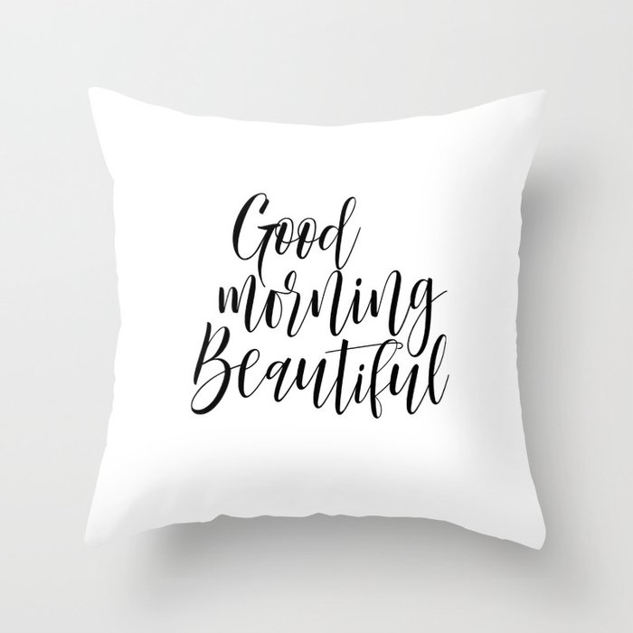 Wallpaper Calligraphy Print Good Morning Beautiful Throw Pillow By Free HD