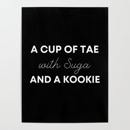 A cup of Tae with Suga and a Kookie, BTS Jungkook, BTS V, BTS Suga Poster