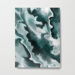 Liquid Fallout - Tidewater Green Metal Print | Green, Digital, Oil, Liquid, Wave, Modern, Tidewatergreen, Marble, Texture, Abstract 