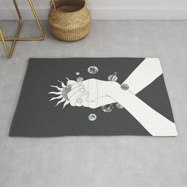Everything Revolves Around Us II Rug | Couple, Love, Cosmos, Line, Falling In Love, Space, Astronomy, People, Two, Curated 