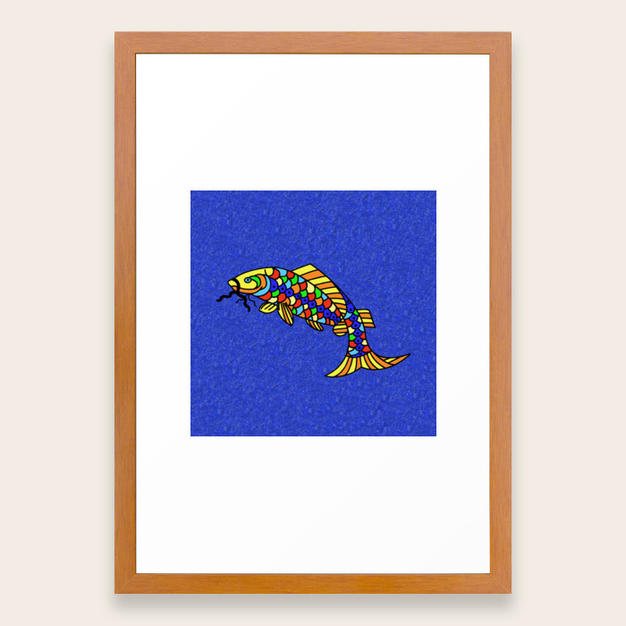 Bright Bold Colorful Fancy Abstract Pop Art Fish Framed Art Print