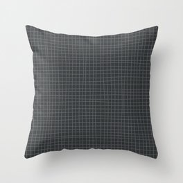 Dark Gray Grid Throw Pillow