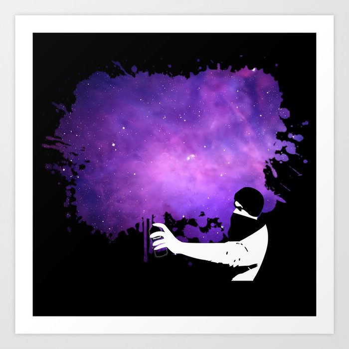 Space Graffiti Painting The Universe Art Print By Therandom Society6