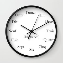 (I'm french) Wall Clock | Typography, Black and White, Vintage, People 