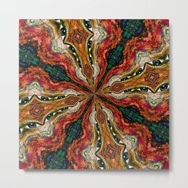 Red, Green And Gold Swirl Pattern Metal Print | Digital, Abstract, Pattern 