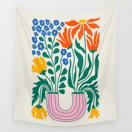 Flower Market 04: Madrid Wall Tapestry | Vase, Madrid, Fun, Mid Century, Market, Plants, Graphicdesign, Art, Travel, Flower 