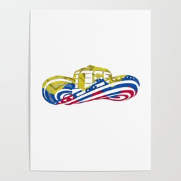 Colombian Sombrero Vueltiao in Colombian Flag Colors Poster