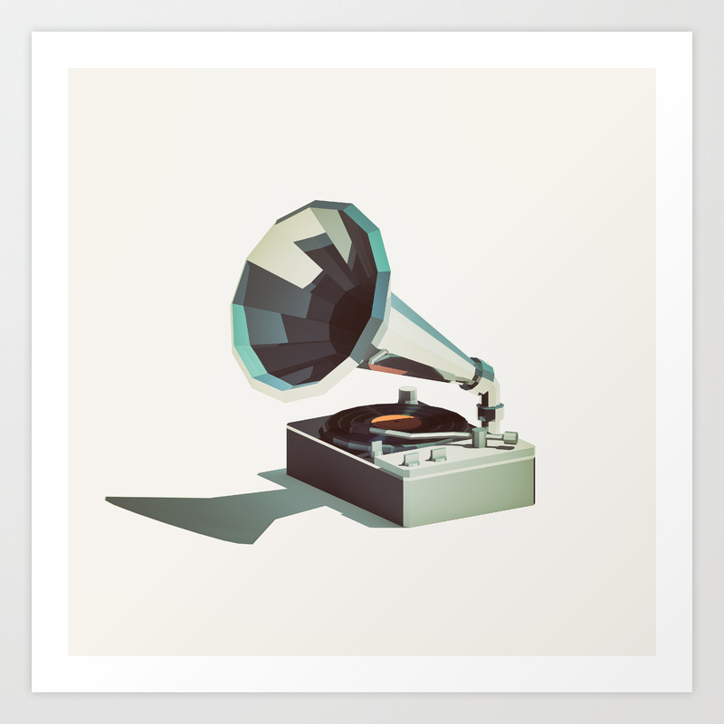 Lo Fi Goes 3d Vinyl Record Player Art Print By Ajaykarat Society6