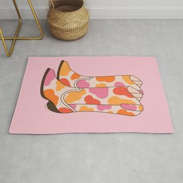 Western Cowgirl Boots Cute Pink Cowboy Rug | Illustration, Cow Spots, Cowgirl, Colorful, Fun, Cowhide, Pink, Cowboy Boots, Graphicdesign, Girl 