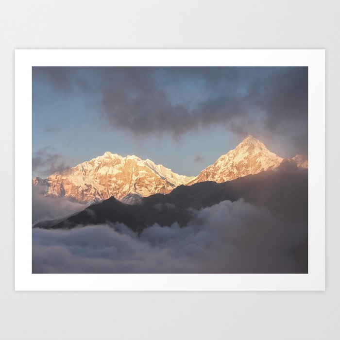 Peak of mountain in Himalaya in the sunlight | Moody travel photography ...