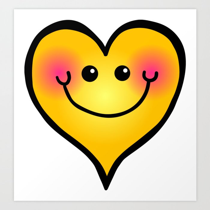 Happy Smiling Heart Shape Art Print By Prawny Society6